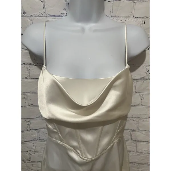 NWT Zara satin corset white Silky Mini dress Spaghetti Strap size small - Image 3