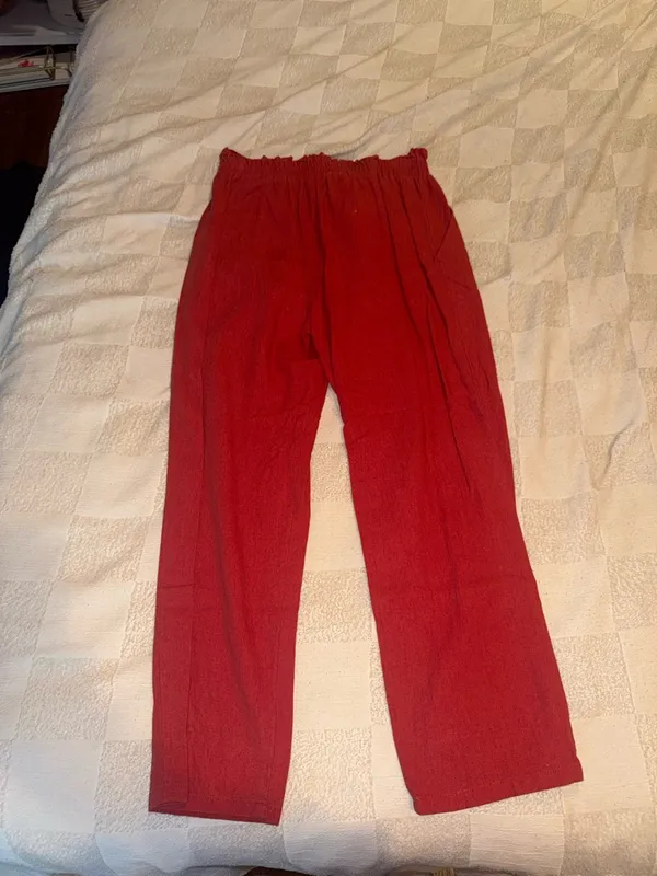 Ambiance Red Wide-Leg Drawstring Pants - Image 2