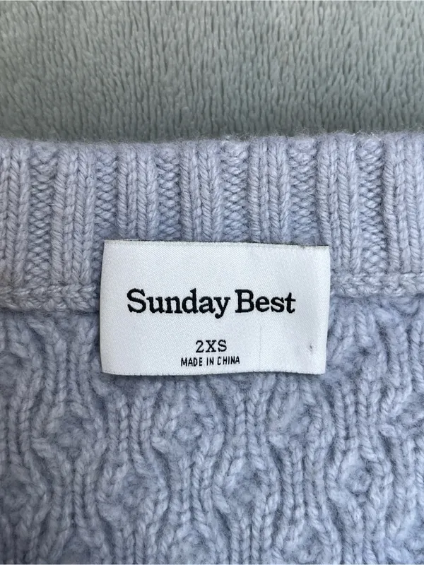 Aritzia Sunday Best Peggy Cropped Sweater grey minimalist coquette romantic 2XS - Image 5