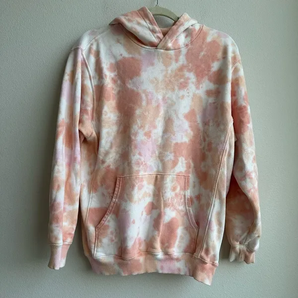 Aerie 90’s Tie Dye Oversized Relaxed Hoodie Pink Peach Boho Comfort Size XS - Image 2