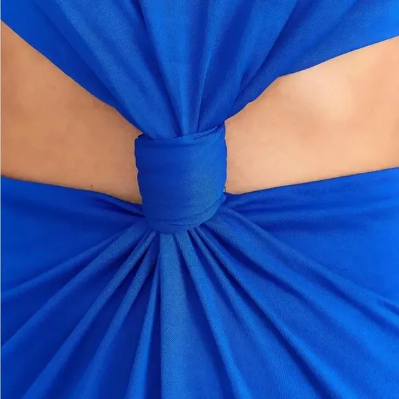 FARM RIO Blue Knot Cut-Out Long Sleeve Maxi Dress‎ - Image 6