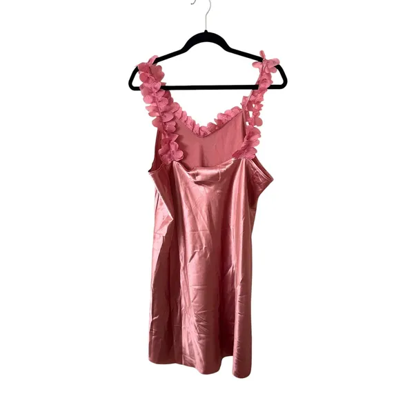 LE CLAIR DE LUNE Floral Applique Mini Dress‎ Pink Large - Image 6