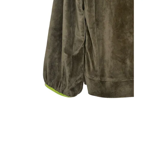 J. America Kori America Women's Top Half Zip Velvet ‎ Pullover Long Sleeve Green Small NWT - Image 2