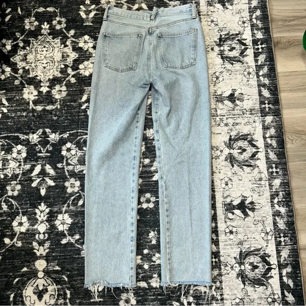 Agolde Light Blue Straight Leg Jeans - Image 3