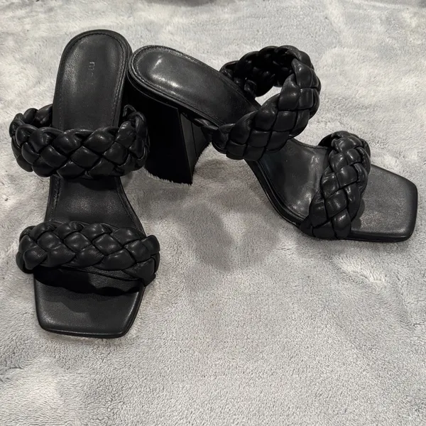Chic Black Braided Women's Heels - Image 5