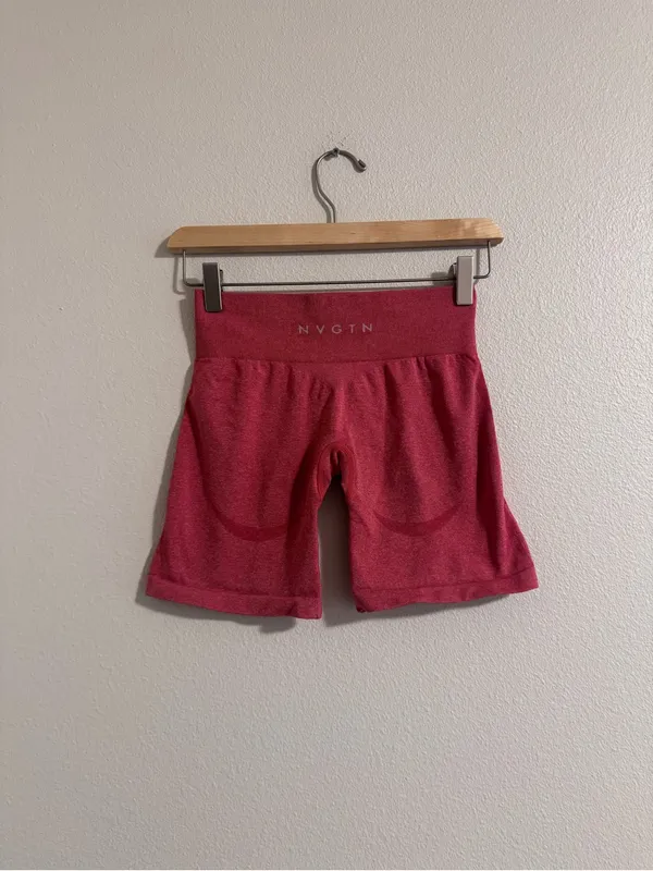 NVGTN High-Waist Rose Athletic Shorts with Wide Waistband - Image 3