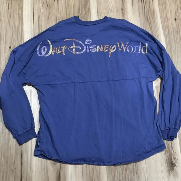 Disney Walt Disney World 50th Anniversary Purple Glitter Spirit Jersey Womens XL - Image 2