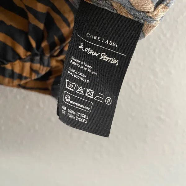& Other Stories Zebra Print Blouse Size 2 Oversized Boho Chic Animal Print - Image 4