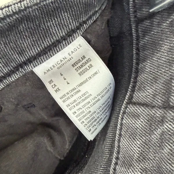 American Eagle‎ Stretch Mom Jeans Black Grunge Casual Classic Denim Size 4 - Image 10