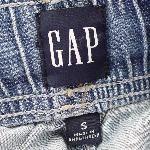 GAP Medium Wash High Rise Wide Leg Pull On Elastic Waist Denim Pants Size S - Image 3