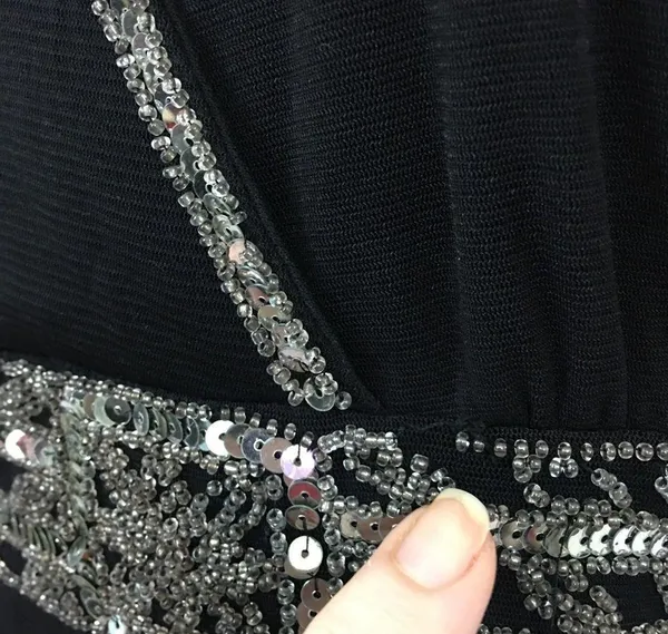 Body Central sequins & seed bead  black halter S - Image 2