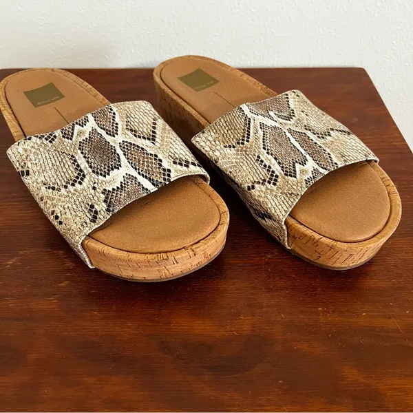Dolce Vita Tan Snake Print Women's Slide Sandals Size 11 - Image 2