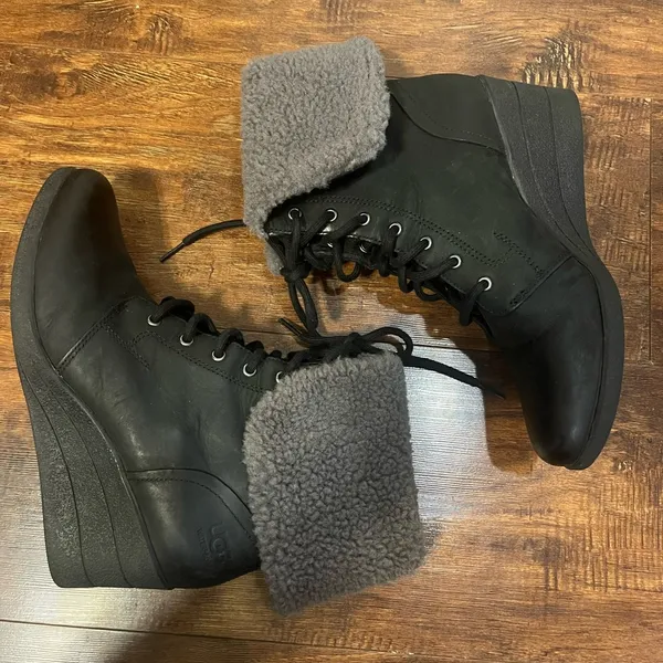 UGG Zea Waterproof Suede Wedge Boots - Image 5
