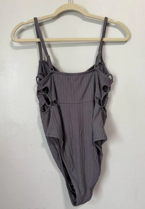 NWOT Shade & Shore Gray One Piece Bikini Swim Suit Size Large - Image 7