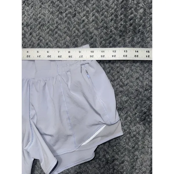 LULULEMON Women's Speed Up Shorts Serene Blue stretch Black Size 2 - Image 4