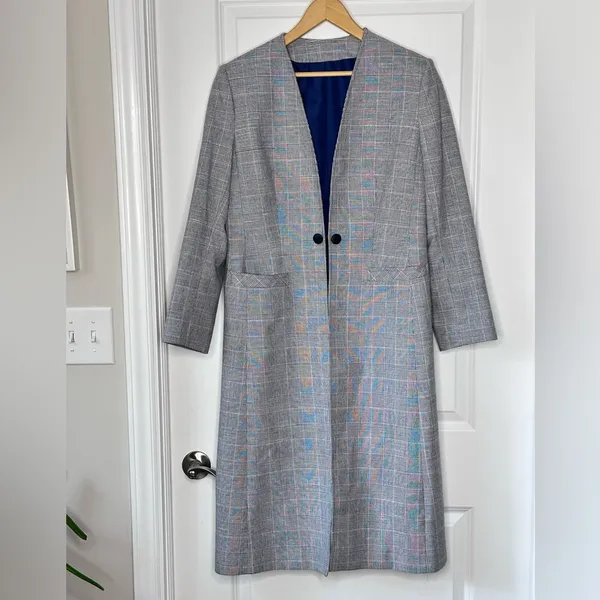 Gray Plaid Long Wool - Image 3