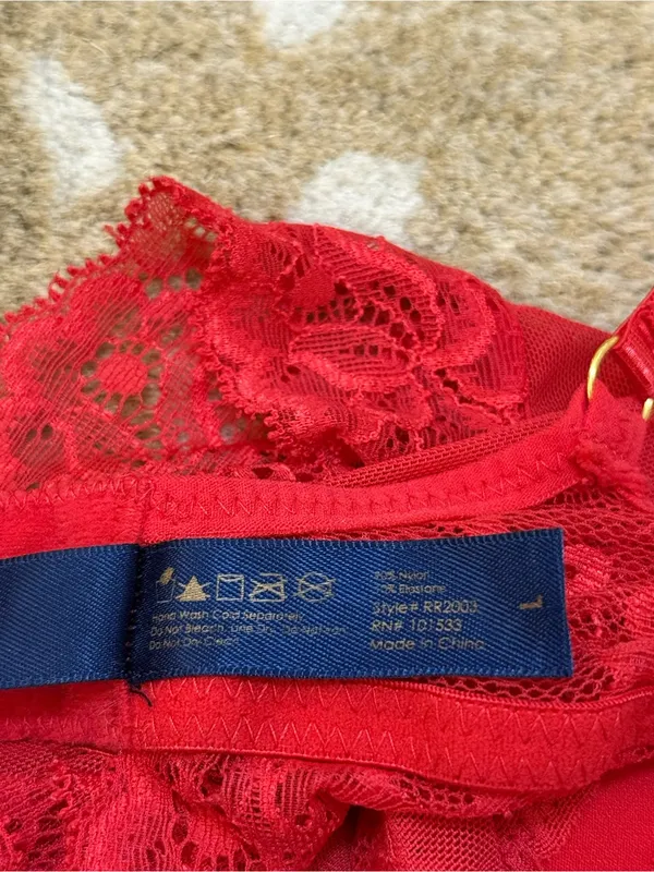 Rachel Roy Red Lace Bodysuit Teddy Size L Underwire Sheer Lingerie - Image 9
