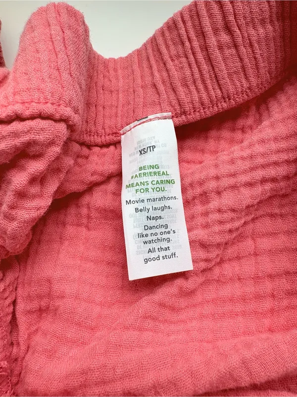 aerie Gausy Coral Crop Beach Top XS NWT - Image 5