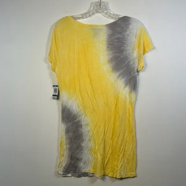 INC International Concepts Womens XL Yellow Tie Dye Sequin Stud Top - Image 2