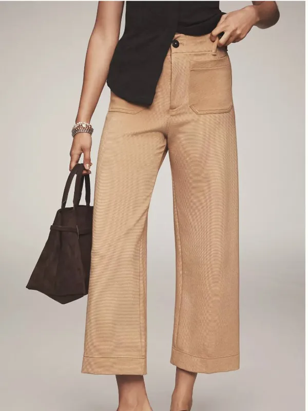 Anthropologie NWT The Colette Knit Crop Wide-Leg Pants by Maeve - Image 2