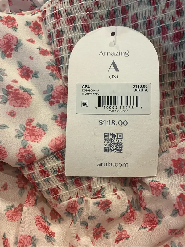 Arula Caitie Floral Maxi Puff Sleeve Dress 1X NWT - Image 6