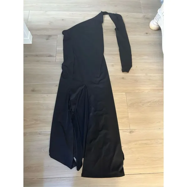 NEW Black Elegant Formal One Shoulder Evening Maxi Dress XL - Image 4
