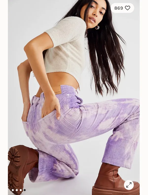 Free People Reese Pitched Straight Cord Jeans in Moonlit Orchid BNWTS - Image 6