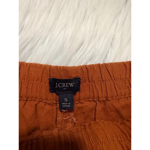 J. Crew Factory Womens Size Small Linen-Blend Pull-On Short Rust Brown High Rise - Image 8