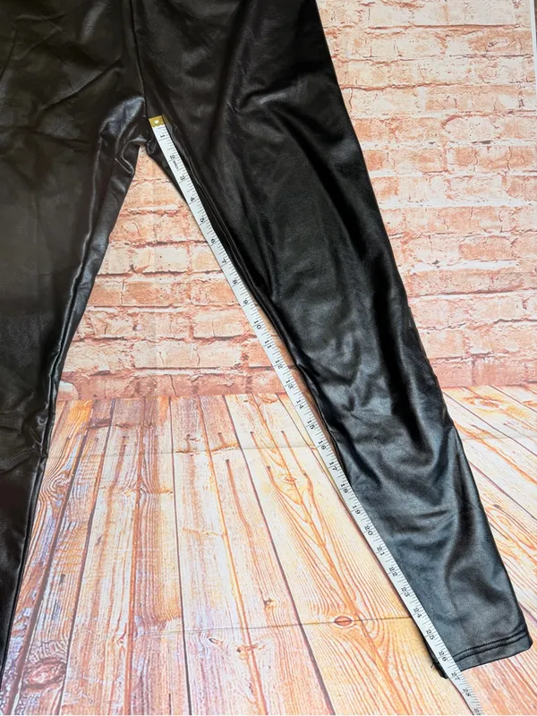 bp Black Faux Leather-Look Leggings - Image 2