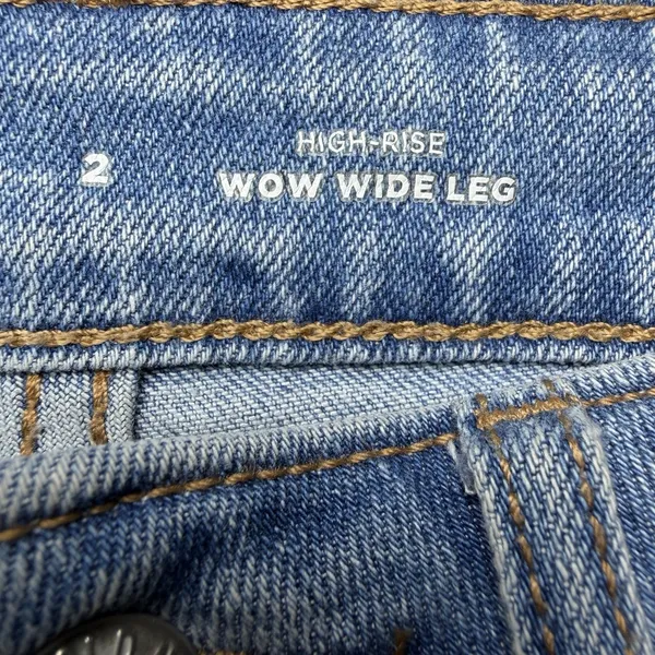 Old Navy Women's High Rise Wow Wide Leg Jeans Sz 2 Stretch Light Wash Minimalist - Image 9
