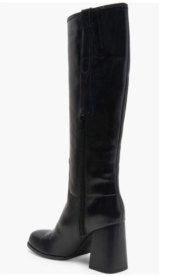Free People Naomi Tall Leather Boots, Black, Size 6.5 New w/Tag, w/o Box - Image 4