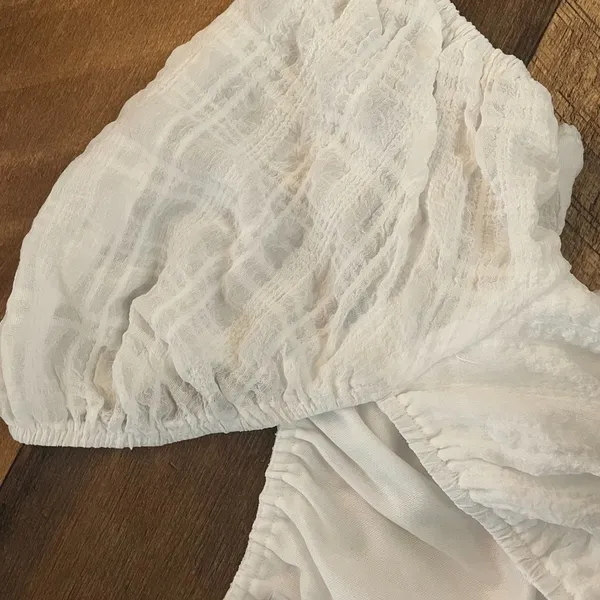 Petal & Pup Puff Sleeve Crop Top White - Image 6