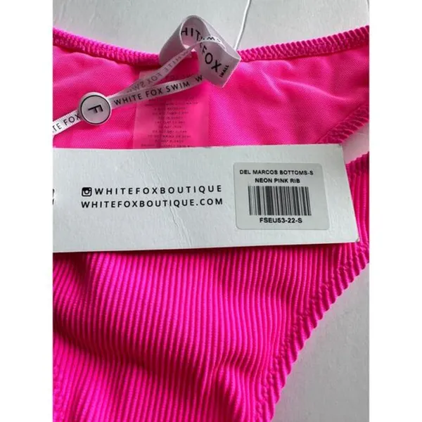 NWT White Fox Swim Del‎ Marcos Swim neon pink Bottoms Small - Image 7