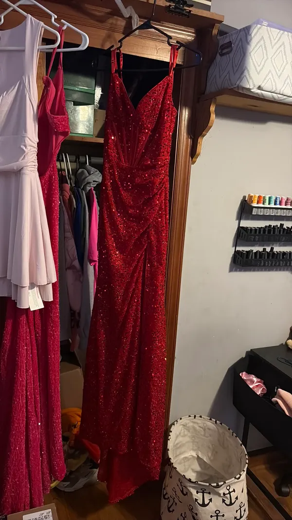 Shein Red Prom Dress - Image 2
