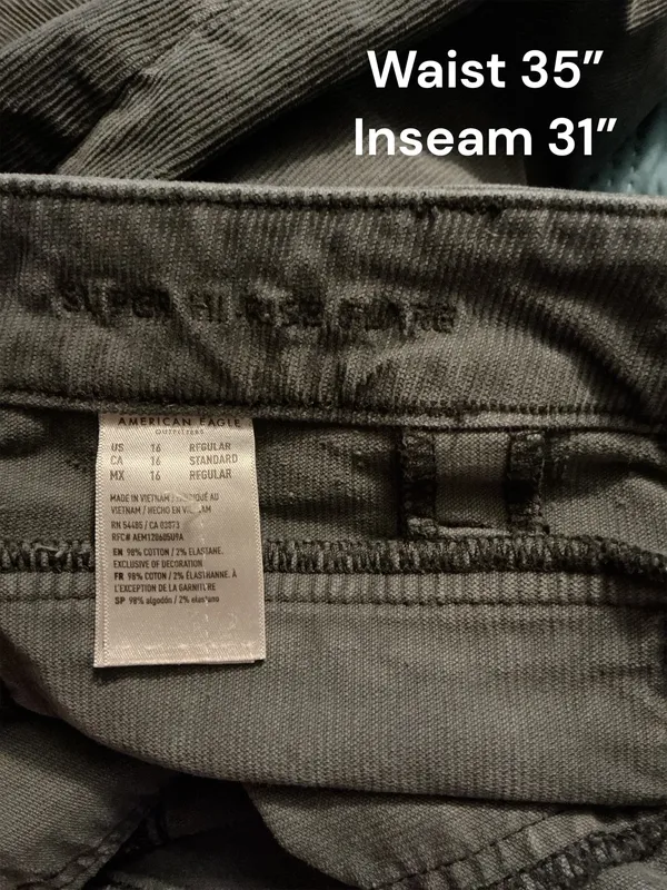 American Eagle Highest Waist Super Hi-Rise Flare Corduroy Pants Olive Taupe - Size 16 Regular - Image 4