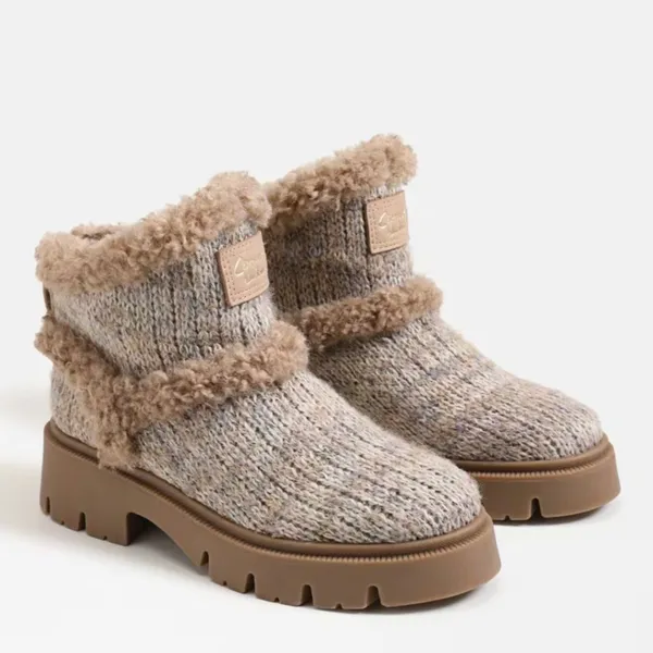 NEW Circus By Sam Edelman Clare Cozy Bootie Color: Natural Multi Knit/Shearling - Image 2