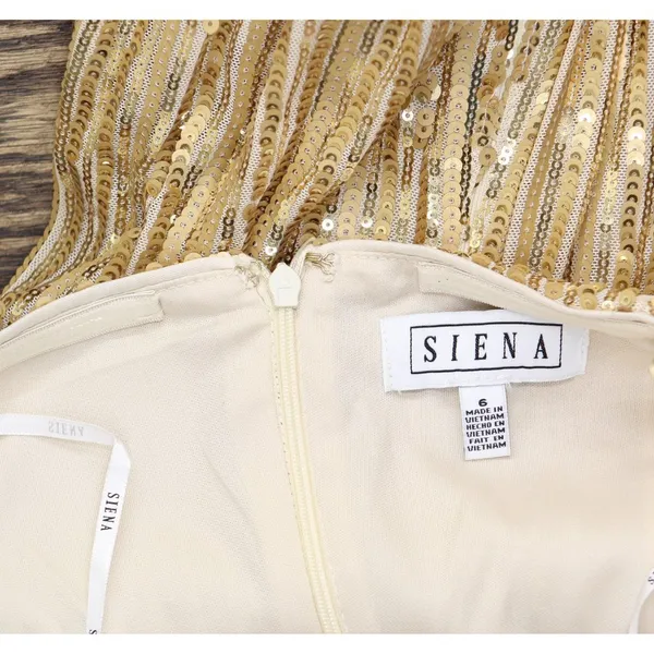 Siena Womens Sequined Midi Dress SATP1740 Gold Yellow 6 - Image 4