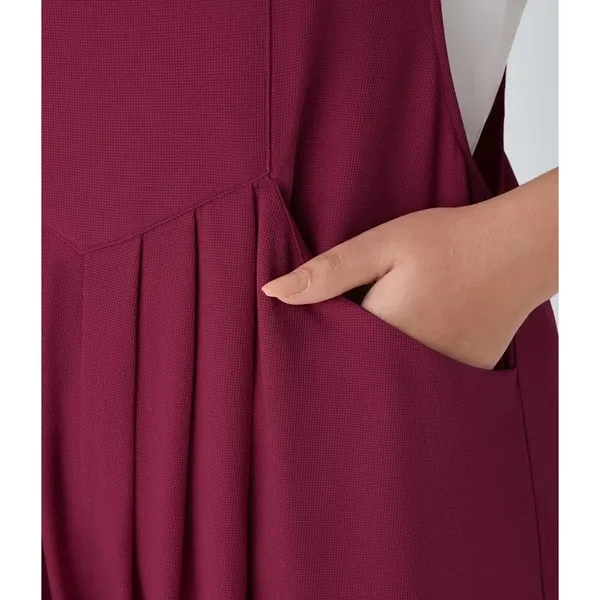 Halara Wide Leg Overalls Jumpsuit Women Small Burgundy Pockets Boxy Relaxed Fit - Image 3