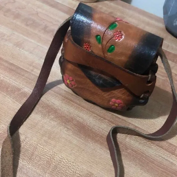 Vintage Mexico Mini Leather Bag Brown - Image 7