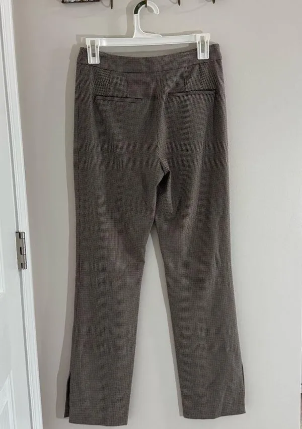 Aritzia Babaton Navy and Brown Houndstooth and Cream Trousers - Image 3