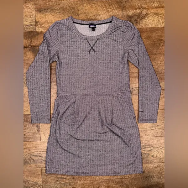 Patagonia Women’s Long Sleeve Dress | Gray Herringbone | Size Medium - Image 10