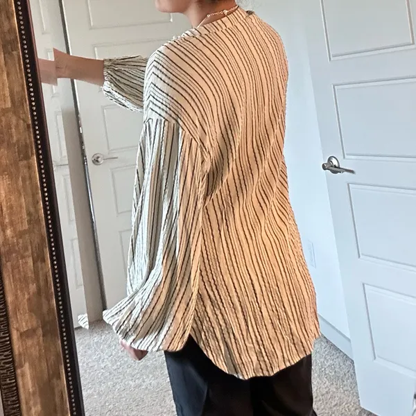 Free People Rhythm of the Night Striped Flowy Tunic Size‎ Small - Image 4