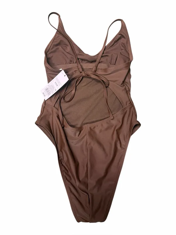Wild Fable Brown Cutout Back One Piece Swimsuit NWT Size Small 4-6 - Image 6