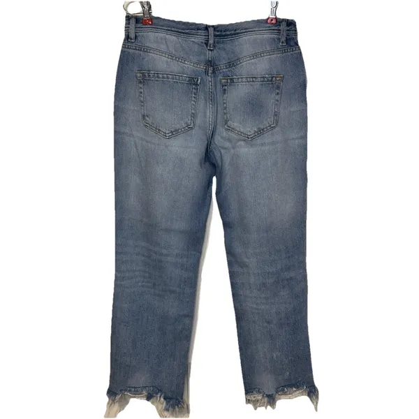 We The Free Women's Jeans Distressed Ripped Button Fly Crop Raw‎ Hem Denim 26 - Image 6