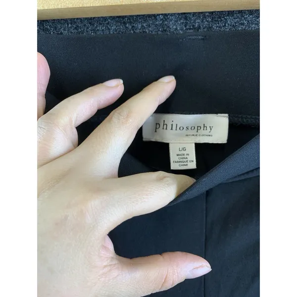 NWT Philosophy Republic Clothing Black Wide Leg Pants Womens Large Tie Waist - Image 4
