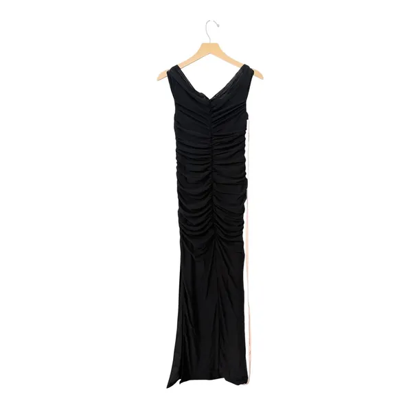 Lulus Scotia Black Mesh Ruched Off-the-Shoulder Maxi Dress size Large NWT - Image 4
