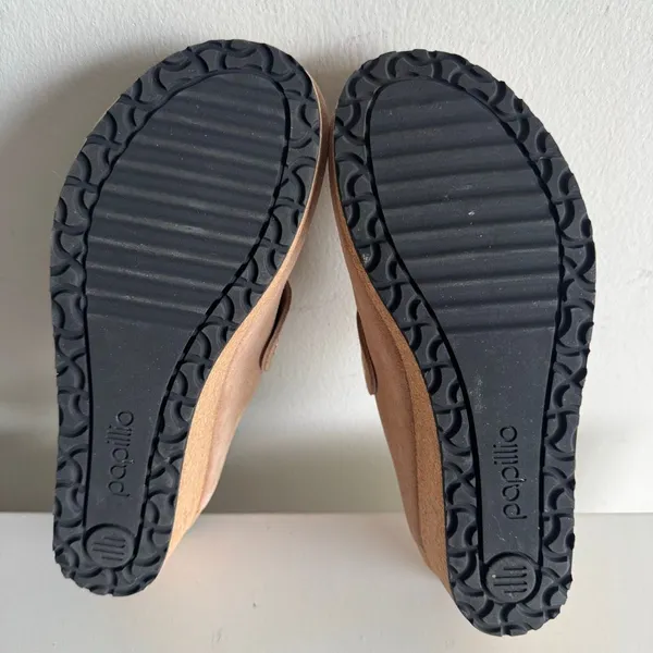 Birkenstock Papillio Fanny Suede Wedge Clogs Warm Sand Size 38 NEW - Image 7