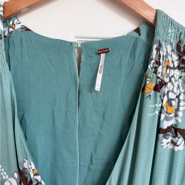 Free People All I Got Floral Printed Maxi Dress 0 XS Blue - Image 5