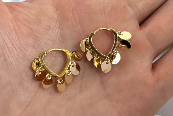 Metal Sequin Gold Hoop Earrings for Women - Image 4