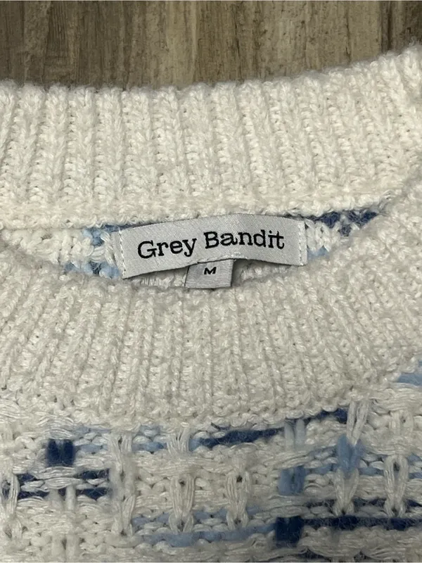Grey Bandit Oversized Speckled Crewneck Sweater in Winter Wonderland - Image 2